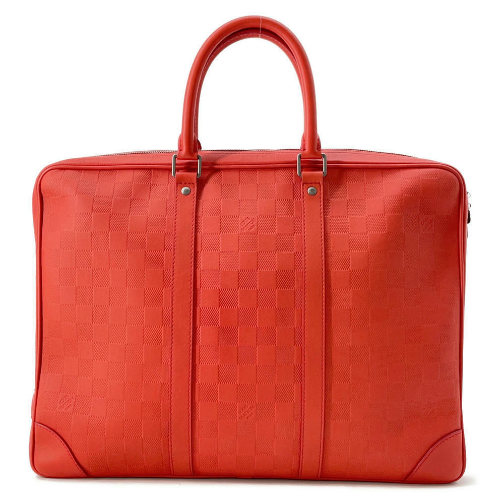 Louis Vuitton Damier Infini Black Porte documents Voyage Business Bag PDV Red